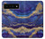 W3906 Navy Blue Purple Marble Funda Carcasa Case y Caso Del Tirón Funda para Google Pixel 6 Pro