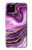 W3896 Purple Marble Gold Streaks Funda Carcasa Case y Caso Del Tirón Funda para Google Pixel 5