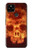 W3881 Fire Skull Funda Carcasa Case y Caso Del Tirón Funda para Google Pixel 4a 5G