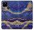 W3906 Navy Blue Purple Marble Funda Carcasa Case y Caso Del Tirón Funda para Google Pixel 4a 5G