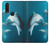 W3878 Dolphin Funda Carcasa Case y Caso Del Tirón Funda para Motorola One Action (Moto P40 Power)