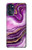 W3896 Purple Marble Gold Streaks Funda Carcasa Case y Caso Del Tirón Funda para Motorola Moto G (2022)