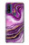 W3896 Purple Marble Gold Streaks Funda Carcasa Case y Caso Del Tirón Funda para Motorola G Pure