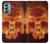 W3881 Fire Skull Funda Carcasa Case y Caso Del Tirón Funda para Motorola Moto G Stylus 5G (2022)