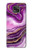 W3896 Purple Marble Gold Streaks Funda Carcasa Case y Caso Del Tirón Funda para Motorola Moto G Power (2021)