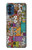 W3879 Retro Music Doodle Funda Carcasa Case y Caso Del Tirón Funda para Motorola Moto G41