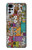 W3879 Retro Music Doodle Funda Carcasa Case y Caso Del Tirón Funda para Motorola Moto G22