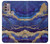 W3906 Navy Blue Purple Marble Funda Carcasa Case y Caso Del Tirón Funda para Motorola Moto G30, G20, G10