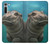 W3871 Cute Baby Hippo Hippopotamus Funda Carcasa Case y Caso Del Tirón Funda para Motorola Moto G8