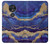 W3906 Navy Blue Purple Marble Funda Carcasa Case y Caso Del Tirón Funda para Motorola Moto G7 Power