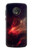 W3897 Red Nebula Space Funda Carcasa Case y Caso Del Tirón Funda para Motorola Moto G6