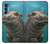 W3871 Cute Baby Hippo Hippopotamus Funda Carcasa Case y Caso Del Tirón Funda para Motorola Edge S30