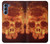 W3881 Fire Skull Funda Carcasa Case y Caso Del Tirón Funda para Motorola Edge S30