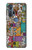 W3879 Retro Music Doodle Funda Carcasa Case y Caso Del Tirón Funda para Motorola Edge+