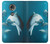 W3878 Dolphin Funda Carcasa Case y Caso Del Tirón Funda para Motorola Moto E5 Plus