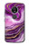 W3896 Purple Marble Gold Streaks Funda Carcasa Case y Caso Del Tirón Funda para Motorola Moto E5 Plus