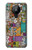 W3879 Retro Music Doodle Funda Carcasa Case y Caso Del Tirón Funda para Nokia 5.3