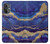 W3906 Navy Blue Purple Marble Funda Carcasa Case y Caso Del Tirón Funda para OnePlus Nord N20 5G