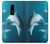 W3878 Dolphin Funda Carcasa Case y Caso Del Tirón Funda para OnePlus 6
