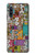 W3879 Retro Music Doodle Funda Carcasa Case y Caso Del Tirón Funda para Sony Xperia 10 IV