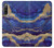 W3906 Navy Blue Purple Marble Funda Carcasa Case y Caso Del Tirón Funda para Sony Xperia 10 IV