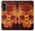 W3881 Fire Skull Funda Carcasa Case y Caso Del Tirón Funda para Sony Xperia 1 IV