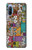 W3879 Retro Music Doodle Funda Carcasa Case y Caso Del Tirón Funda para Sony Xperia 10 III Lite