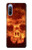 W3881 Fire Skull Funda Carcasa Case y Caso Del Tirón Funda para Sony Xperia 10 III Lite