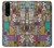 W3879 Retro Music Doodle Funda Carcasa Case y Caso Del Tirón Funda para Sony Xperia 5 III