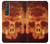 W3881 Fire Skull Funda Carcasa Case y Caso Del Tirón Funda para Sony Xperia 1 III