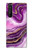 W3896 Purple Marble Gold Streaks Funda Carcasa Case y Caso Del Tirón Funda para Sony Xperia 1 III