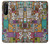 W3879 Retro Music Doodle Funda Carcasa Case y Caso Del Tirón Funda para Sony Xperia 1 II