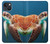 W3497 Green Sea Turtle Funda Carcasa Case y Caso Del Tirón Funda para iPhone 14