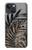 W3692 Gray Black Palm Leaves Funda Carcasa Case y Caso Del Tirón Funda para iPhone 14