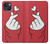 W3701 Mini Heart Love Sign Funda Carcasa Case y Caso Del Tirón Funda para iPhone 14