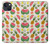 W3883 Fruit Pattern Funda Carcasa Case y Caso Del Tirón Funda para iPhone 14