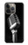 W1672 Retro Microphone Jazz Music Funda Carcasa Case y Caso Del Tirón Funda para iPhone 14 Pro