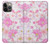 W3036 Pink Sweet Flower Flora Funda Carcasa Case y Caso Del Tirón Funda para iPhone 14 Pro
