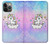 W3256 Cute Unicorn Cartoon Funda Carcasa Case y Caso Del Tirón Funda para iPhone 14 Pro