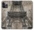 W3416 Eiffel Tower Blueprint Funda Carcasa Case y Caso Del Tirón Funda para iPhone 14 Pro