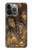W3691 Gold Peacock Feather Funda Carcasa Case y Caso Del Tirón Funda para iPhone 14 Pro
