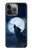 W3693 Grim White Wolf Full Moon Funda Carcasa Case y Caso Del Tirón Funda para iPhone 14 Pro