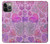 W3710 Pink Love Heart Funda Carcasa Case y Caso Del Tirón Funda para iPhone 14 Pro