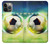 W3844 Glowing Football Soccer Ball Funda Carcasa Case y Caso Del Tirón Funda para iPhone 14 Pro