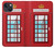 W2059 England British Telephone Box Minimalist Funda Carcasa Case y Caso Del Tirón Funda para iPhone 14 Plus