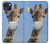 W3806 Funny Giraffe Funda Carcasa Case y Caso Del Tirón Funda para iPhone 14 Plus