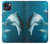 W3878 Dolphin Funda Carcasa Case y Caso Del Tirón Funda para iPhone 14 Plus