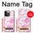 W3036 Pink Sweet Flower Flora Funda Carcasa Case y Caso Del Tirón Funda para iPhone 14 Pro Max