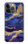 W3906 Navy Blue Purple Marble Funda Carcasa Case y Caso Del Tirón Funda para iPhone 14 Pro Max