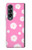 W3500 Pink Floral Pattern Funda Carcasa Case y Caso Del Tirón Funda para Samsung Galaxy Z Fold 4